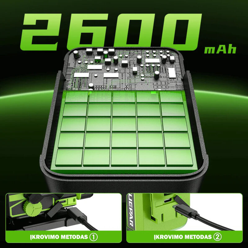 Huepar W04CG 4D rotacinis lazerinis nivelyras su akumuliatorium